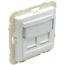 Розетка компьютерная двойная 2хRJ45 cat5e UTP Efapel Logus Ледяной металлик 21975 TGE